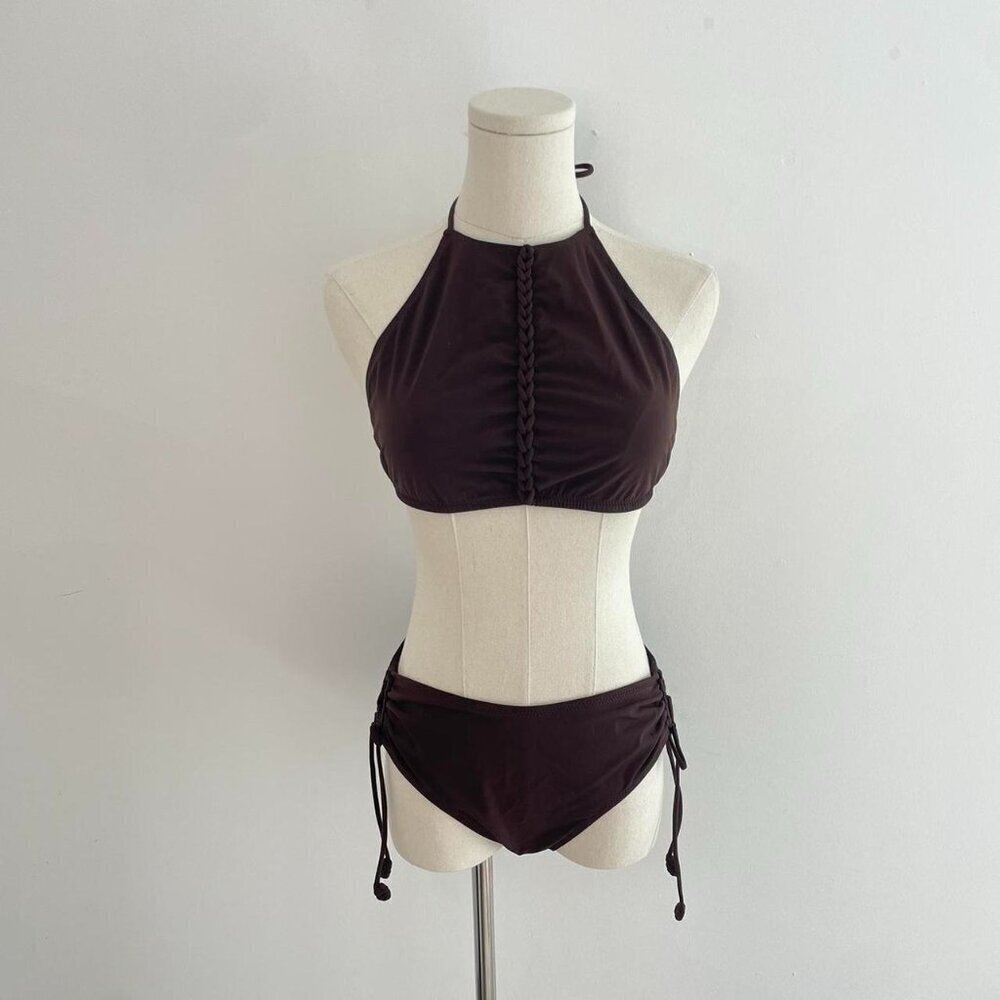 Ulla Johnson Brown Halter Bikini Set